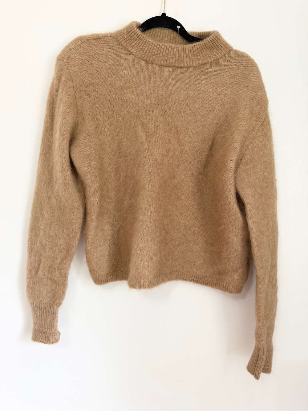 H&M mohair wool blend tan pullover sweater knit size large